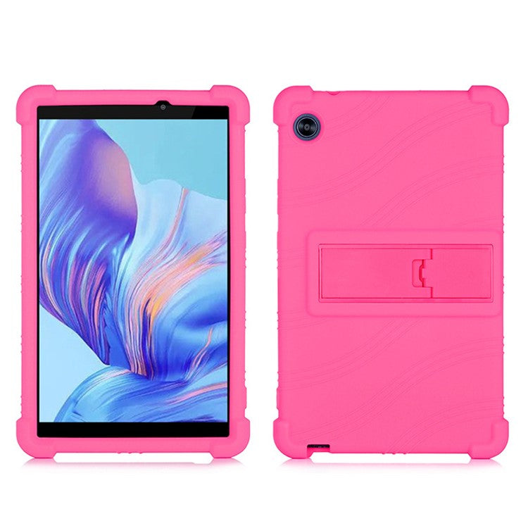 For Honor Tablet X7 Protective Tablet Cover Non-slip Silicone Tablet Case with PC Kickstand - Rose