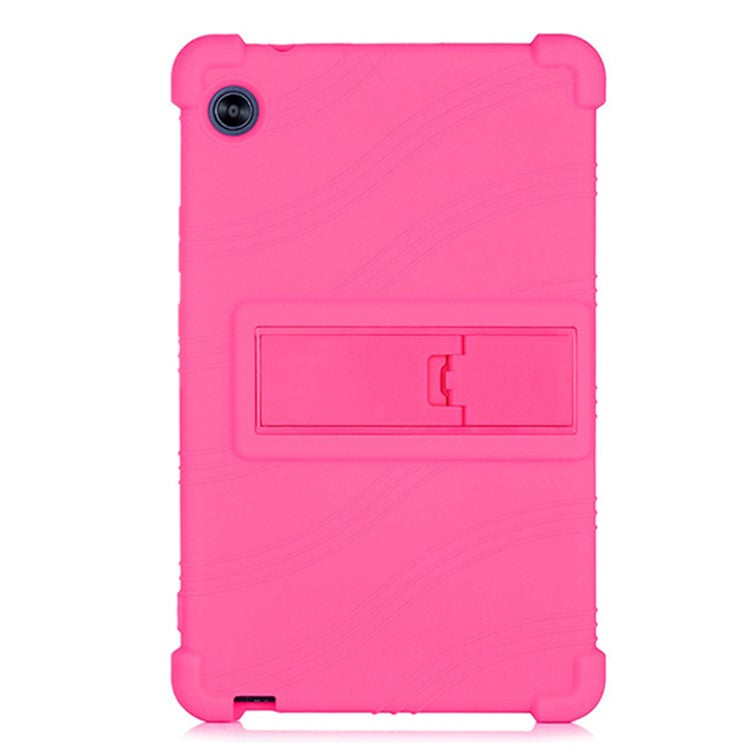 For Honor Tablet X7 Protective Tablet Cover Non-slip Silicone Tablet Case with PC Kickstand - Rose