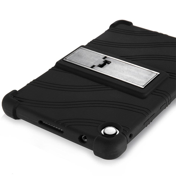 For Honor Tablet X7 Protective Tablet Cover Non-slip Silicone Tablet Case with PC Kickstand - Rose