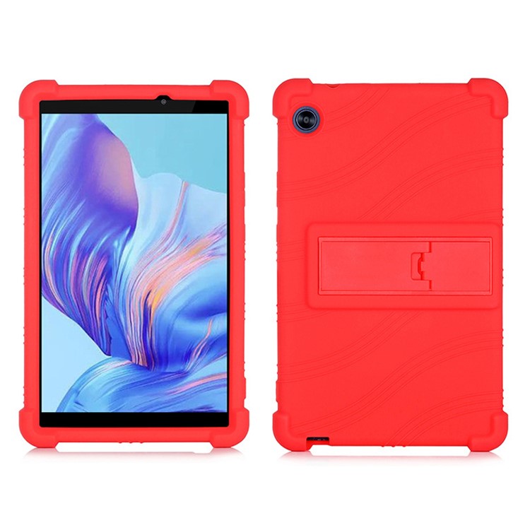 For Honor Tablet X7 Protective Tablet Cover Non-slip Silicone Tablet Case with PC Kickstand - Red