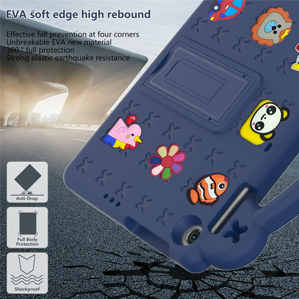 For Lenovo Tab M10 (Gen 3) Drop-proof EVA Protective Tablet Cover Anti-scratch Tablet Case with Kickstand - Navy Blue