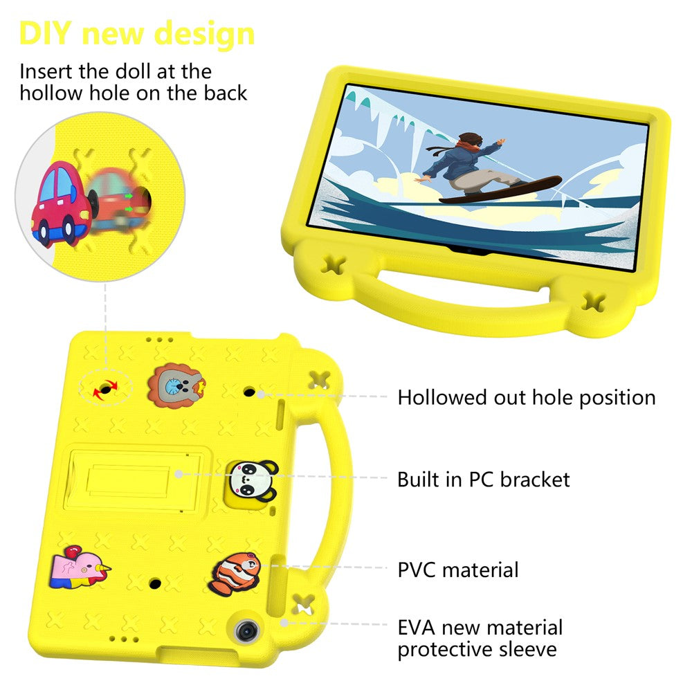 For Lenovo Tab M10 (Gen 3) Drop-proof EVA Protective Tablet Cover Anti-scratch Tablet Case with Kickstand - Yellow