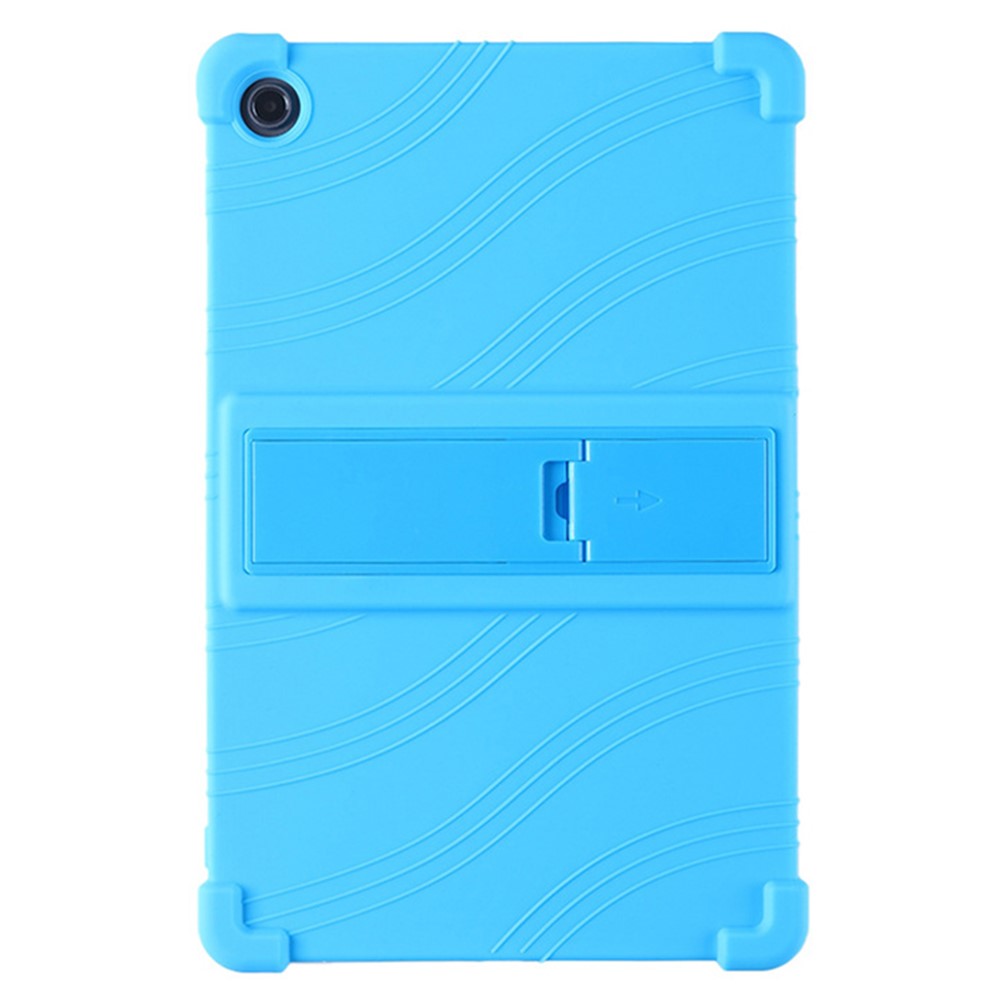 For Lenovo K10 Pro TB226XC / TB-223FC Anti-Slip Silicone Tablet Case Kickstand Shockproof Protective Cover - Sky Blue