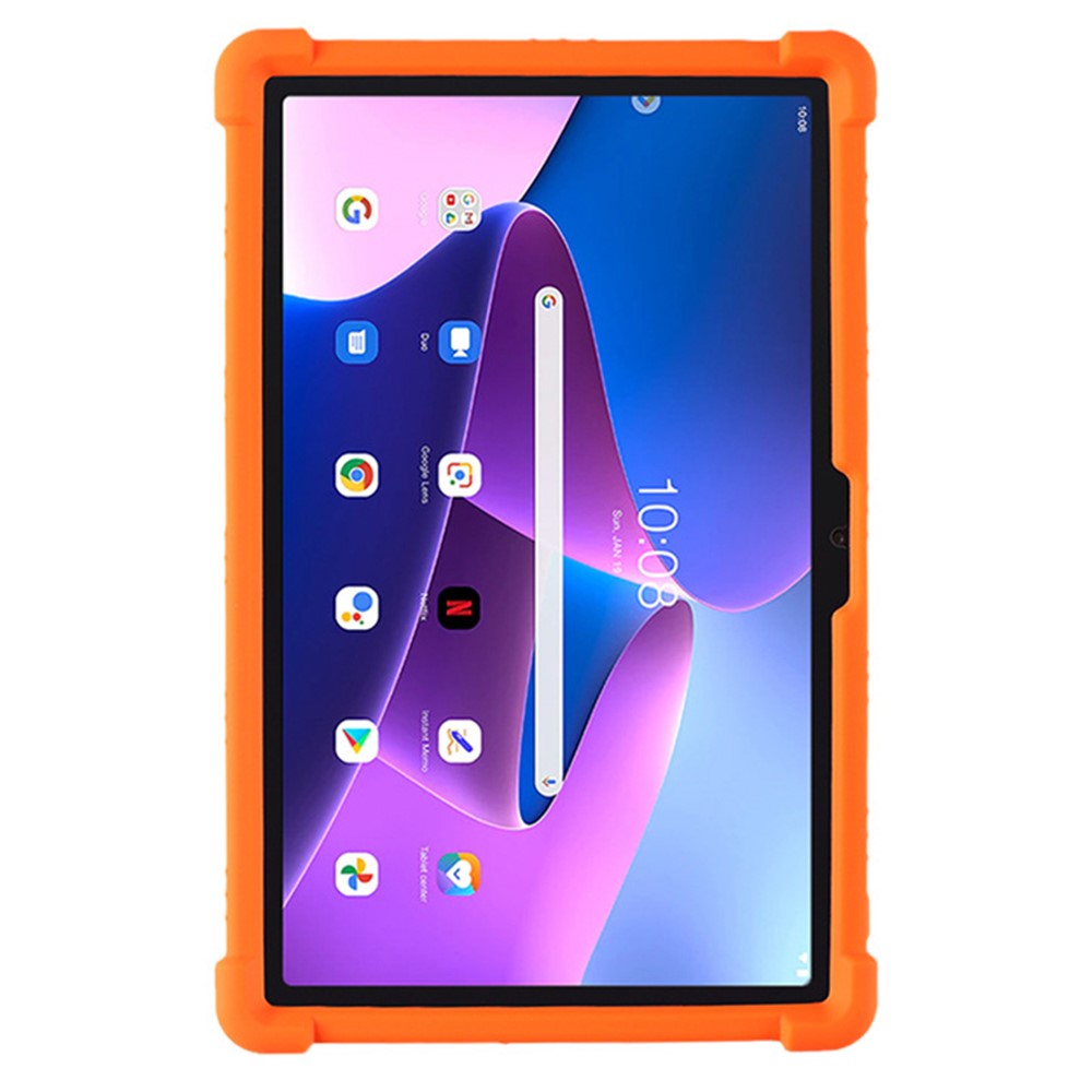 For Lenovo K10 Pro TB226XC / TB-223FC Anti-Slip Silicone Tablet Case Kickstand Shockproof Protective Cover - Orange