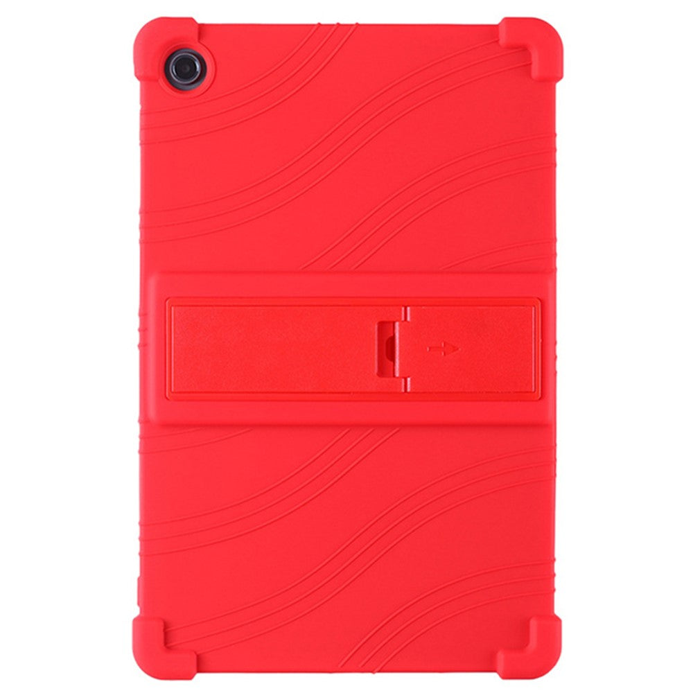 For Lenovo K10 Pro TB226XC / TB-223FC Anti-Slip Silicone Tablet Case Kickstand Shockproof Protective Cover - Red