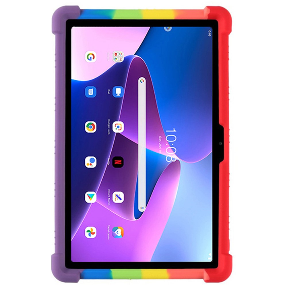 For Lenovo Tab M10 Plus (3rd Gen) / Xiaoxin Pad 2022 10.6 inch 125FU / 128FU Silicone Protective Cover Rotary Hand Grip Kickstand Shockproof Tablet Case - Multi-color