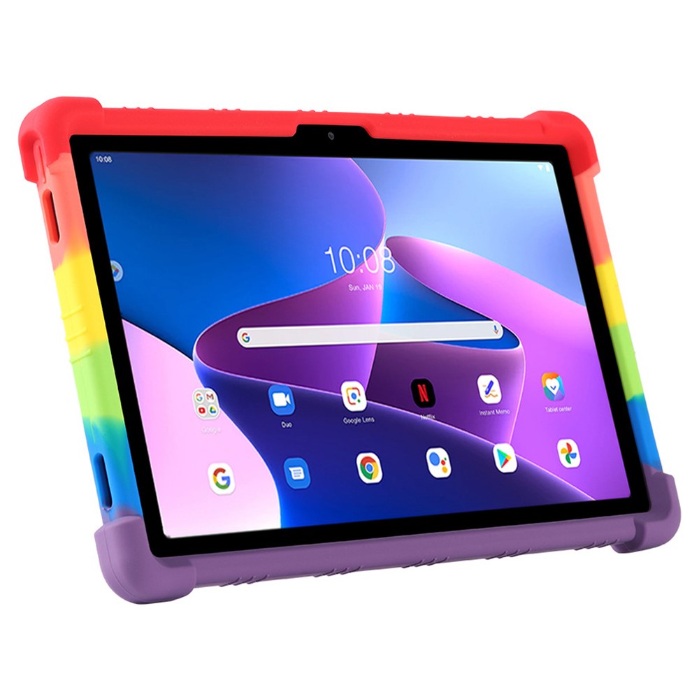 For Lenovo Tab M10 Plus (3rd Gen) / Xiaoxin Pad 2022 10.6 inch 125FU / 128FU Silicone Protective Cover Rotary Hand Grip Kickstand Shockproof Tablet Case - Multi-color