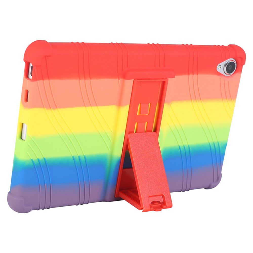 For Lenovo Tab M8 (FHD) TB-8505 / TB-8705 Kickstand Silicone Tablet Case Anti-Slip Kids Friendly Shockproof Soft Cover - Multi-color