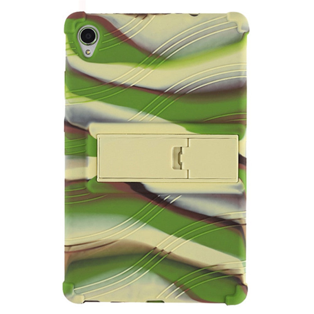 For Lenovo Tab M8 (FHD) TB-8505 / TB-8705 Kickstand Silicone Tablet Case Anti-Slip Kids Friendly Shockproof Soft Cover - Camouflage