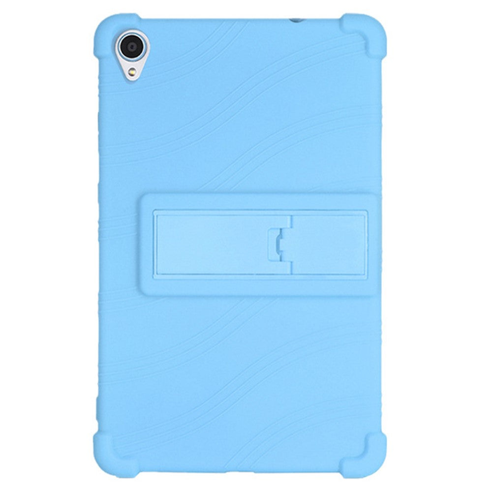 For Lenovo Tab M8 (FHD) TB-8505 / TB-8705 Kickstand Silicone Tablet Case Anti-Slip Kids Friendly Shockproof Soft Cover - Sky Blue