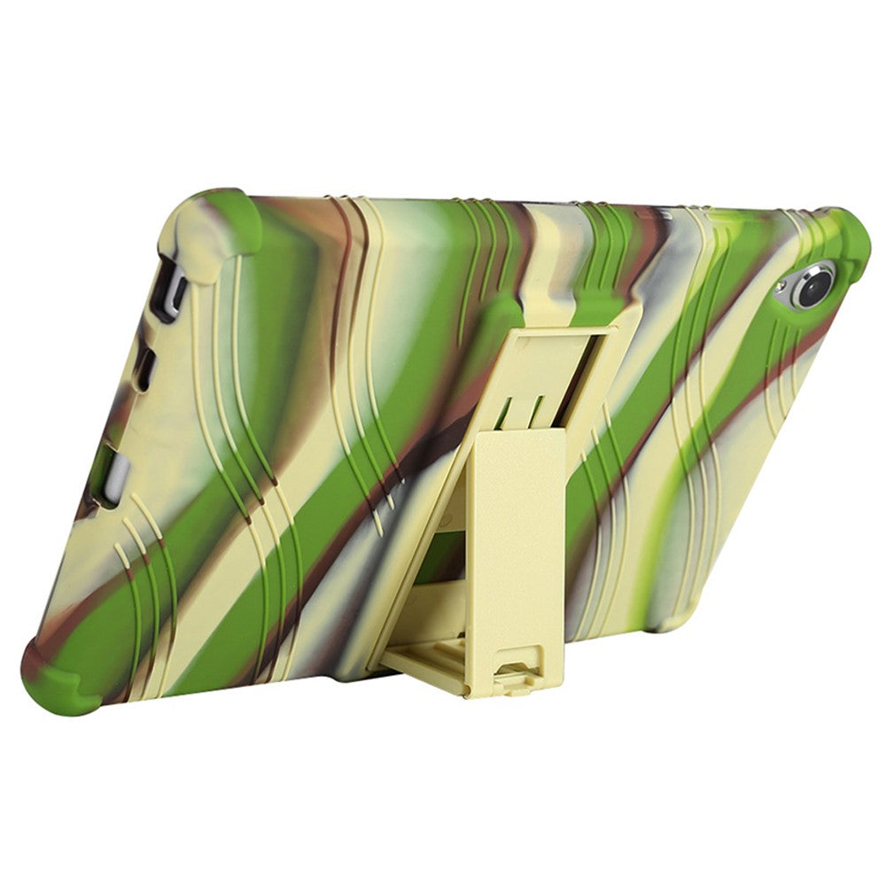 For Lenovo Tab M8 (3rd Gen) / Tab M8 (2nd Gen) TB-8506FS / XS Silicone Protective Cover Anti-Slip Kickstand Tablet Case - Camouflage