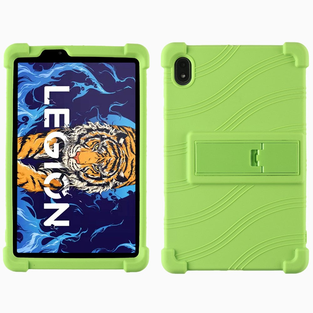 For Lenovo Legion Y700 Kickstand Soft Silicone Case Anti-Scratch Anti-Collision Tablet Cover - Green