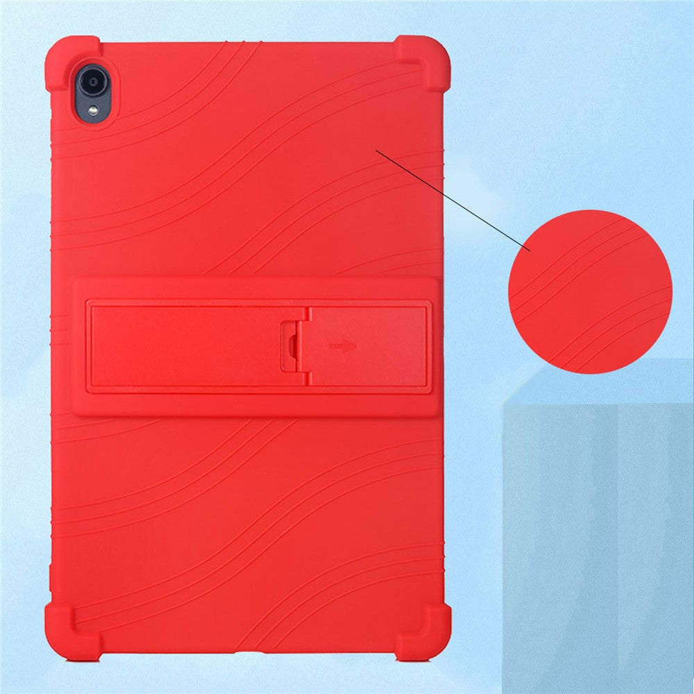 For Lenovo Tab K11 TB-J606N Silicone Tablet Case Kickstand Shockproof Protective Cover - Rose
