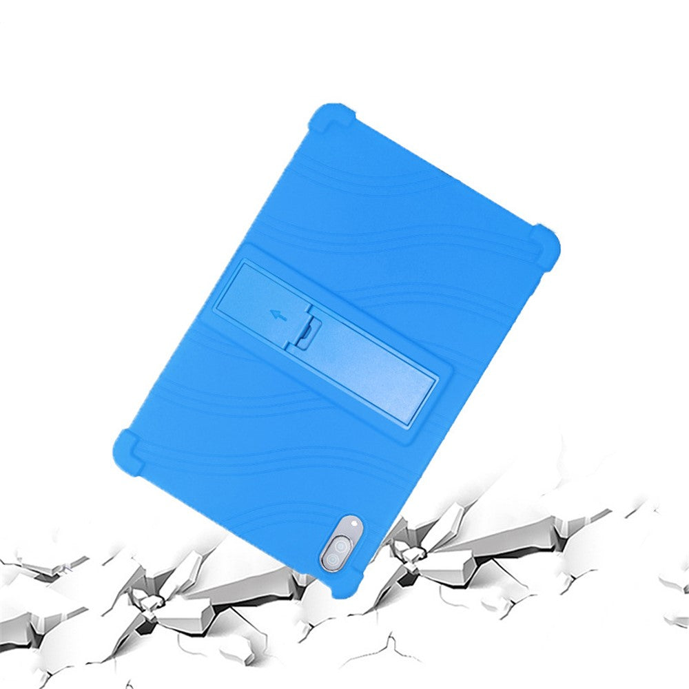 For Lenovo Tab P11 Pro (2020) TB-J706F Anti-Slip Silicone Protective Skin Shockproof Tablet Cover with PC Kickstand - Orange