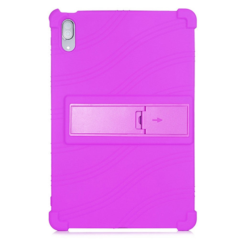For Lenovo Tab P11 Pro (2020) TB-J706F Anti-Slip Silicone Protective Skin Shockproof Tablet Cover with PC Kickstand - Purple