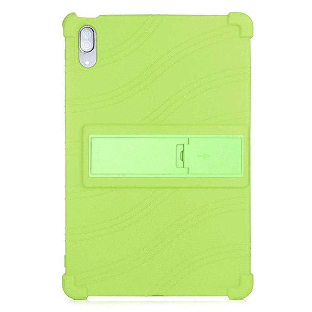 For Lenovo Tab P11 Pro (2020) TB-J706F Anti-Slip Silicone Protective Skin Shockproof Tablet Cover with PC Kickstand - Green