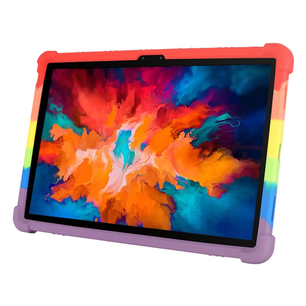 For Lenovo Tab P11 Pro (2020) TB-J706F Anti-Slip Silicone Protective Skin Shockproof Tablet Cover with PC Kickstand - Multi-color