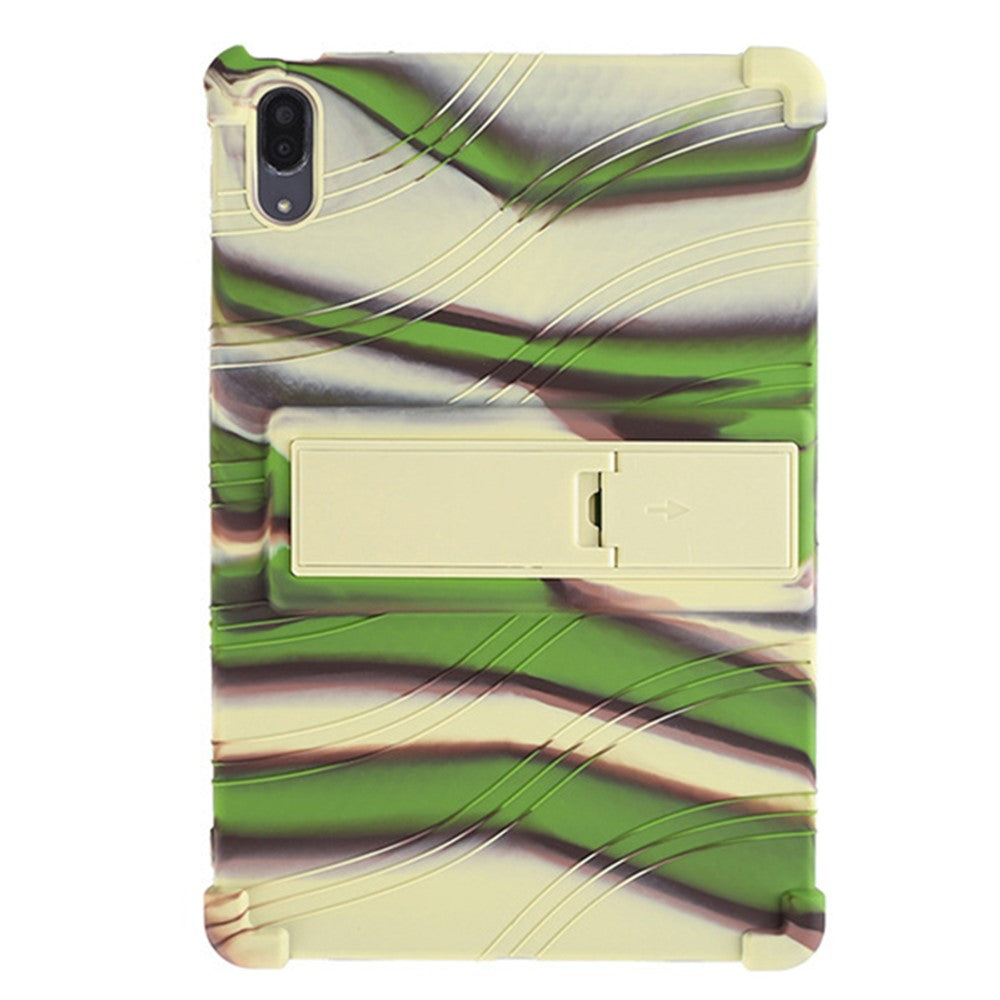 For Lenovo Tab P11 Pro (2020) TB-J706F Anti-Slip Silicone Protective Skin Shockproof Tablet Cover with PC Kickstand - Camouflage
