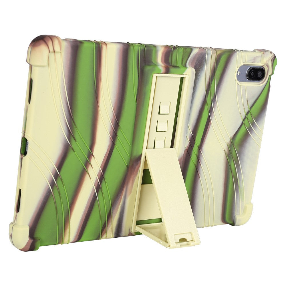 For Lenovo Tab P11 Pro (2020) TB-J706F Anti-Slip Silicone Protective Skin Shockproof Tablet Cover with PC Kickstand - Camouflage