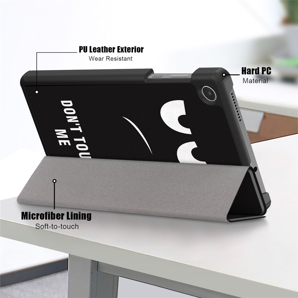 For Lenovo Tab M8 (4th Gen) 2024 TB-301XU / M8 (4th Gen) 2023 TB-300FU Tri-Fold Stand Tablet PU Leather Cover - Don't Touch Me