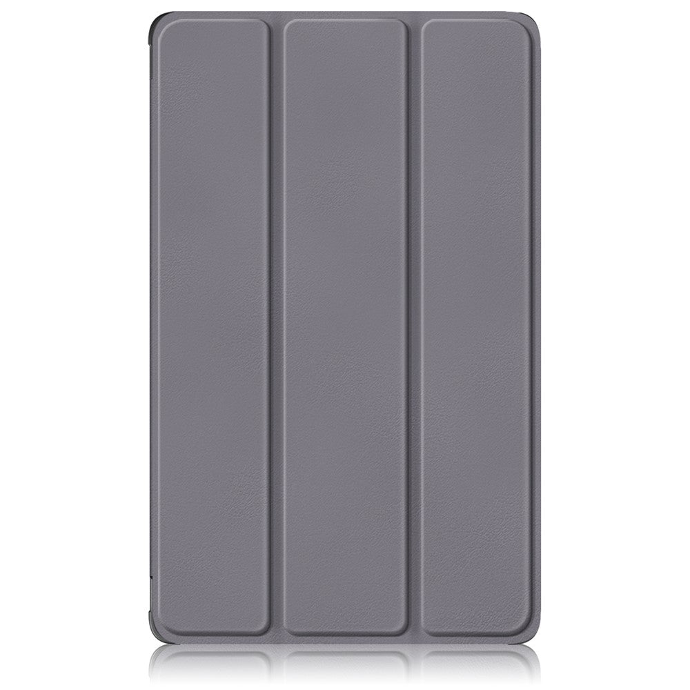 For Lenovo Tab M8 (4th Gen) 2024 TB-301XU / M8 (4th Gen) 2023 TB-300FU Tri-Fold Stand Solid Color PU Leather Tablet Cover - Grey