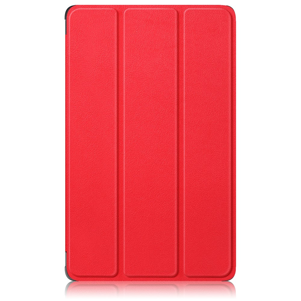 For Lenovo Tab M8 (4th Gen) 2024 TB-301XU / M8 (4th Gen) 2023 TB-300FU Tri-Fold Stand Solid Color PU Leather Tablet Cover - Red