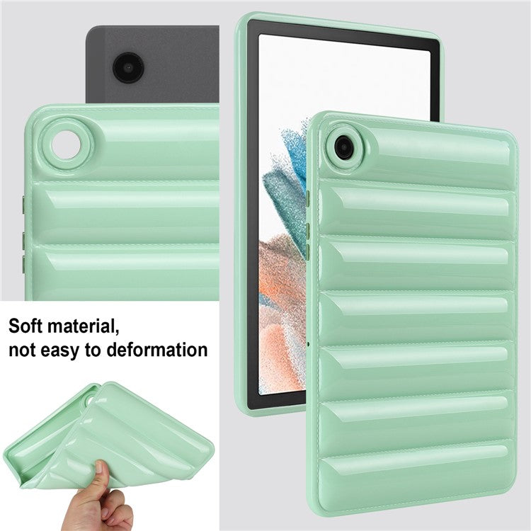 For Samsung Galaxy Tab A8 10.5 (2021) / (2022) Candy Color Shockproof Case Down Jacket Design Anti-scratch TPU Cover - Cyan