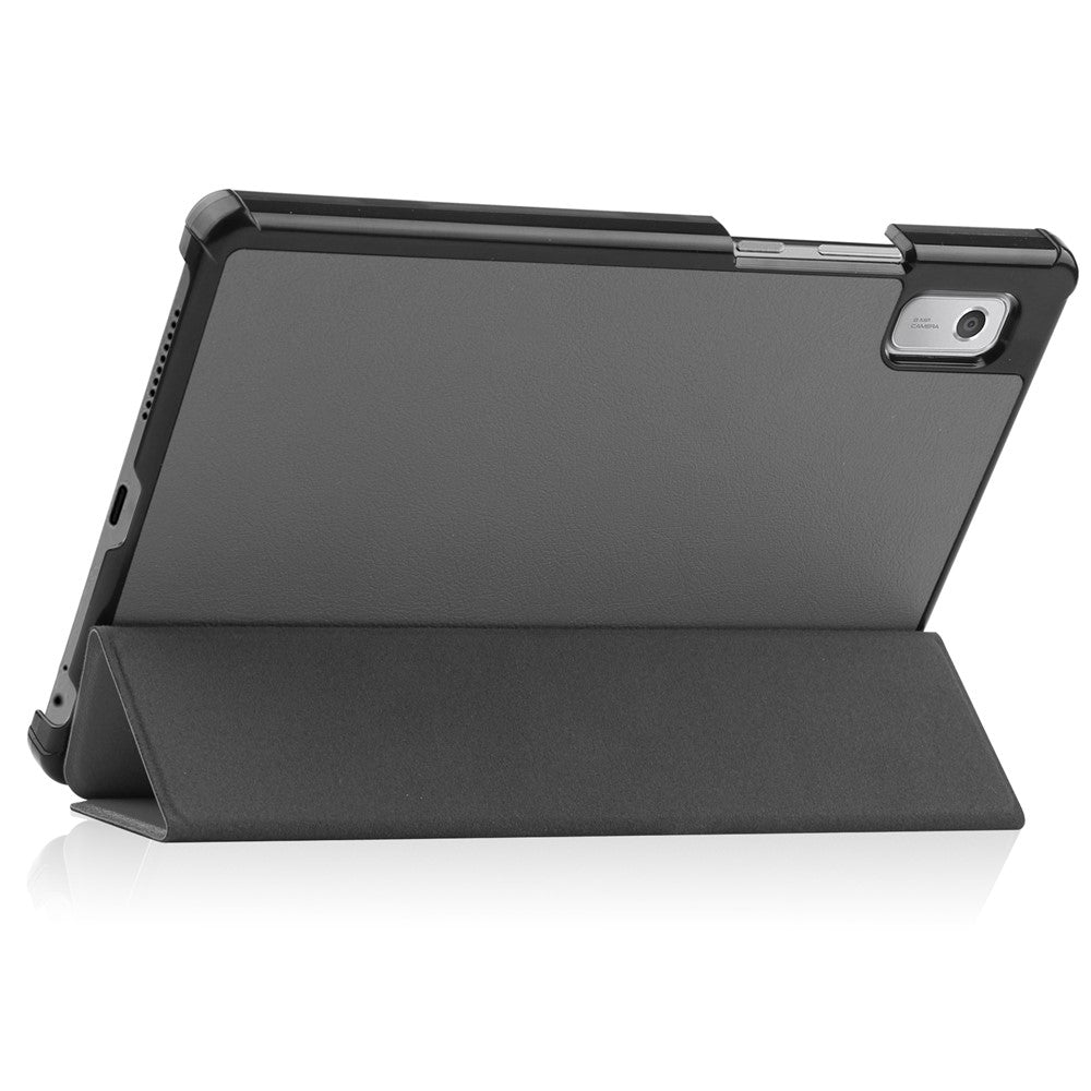 For Lenovo Tab M9 Anti-scratch PU Leather Tablet Case Tri-fold Stand Protective Cover - Grey