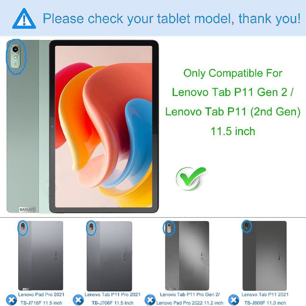 For Lenovo Tab P11 Gen 2 Slim Protective Tablet Case Reinforced Corners Shockproof Soft TPU Transparent Tablet Cover