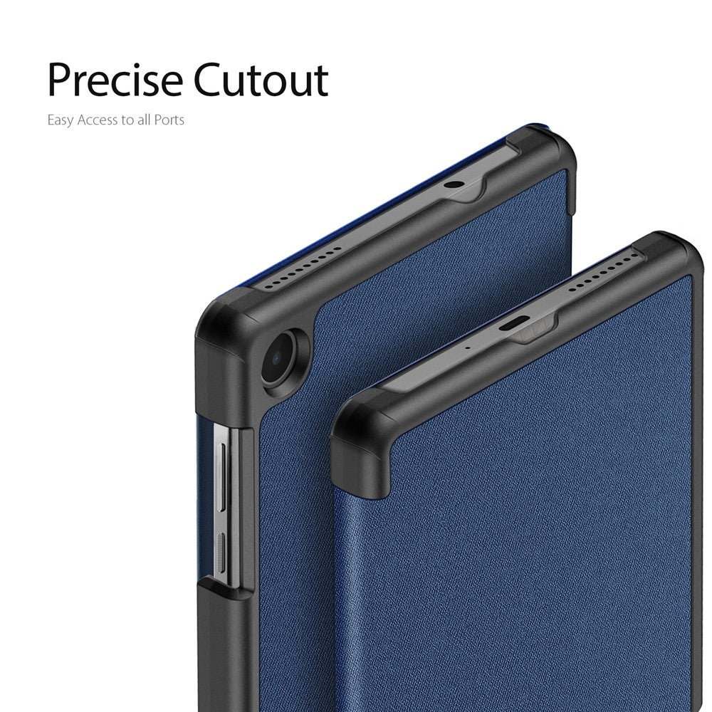 DUX DUCIS Domo Series PU Leather Case for Lenovo Tab M8 (4th Gen) 2024 TB-301XU / M8 (4th Gen) 2023 TB-300FU Tri-Fold Stand Case - Blue