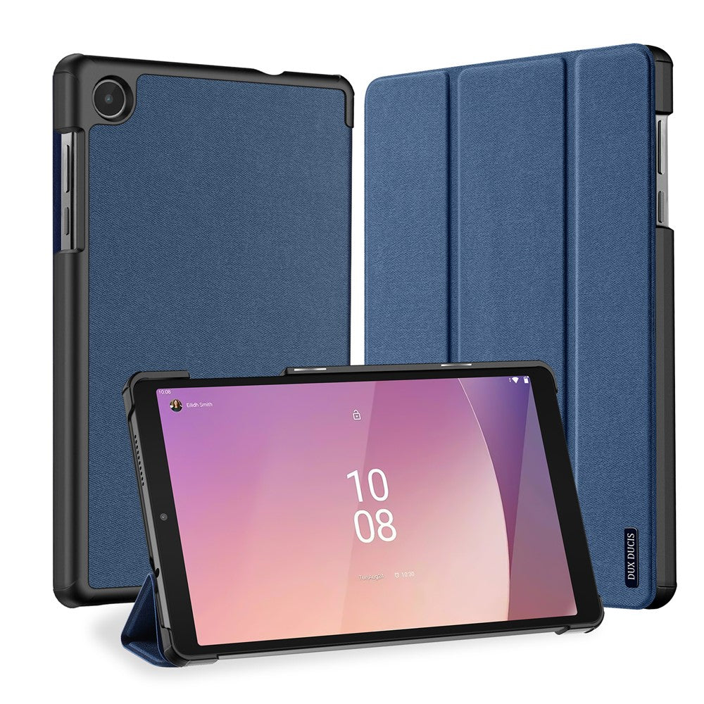 DUX DUCIS Domo Series PU Leather Case for Lenovo Tab M8 (4th Gen) 2024 TB-301XU / M8 (4th Gen) 2023 TB-300FU Tri-Fold Stand Case - Blue