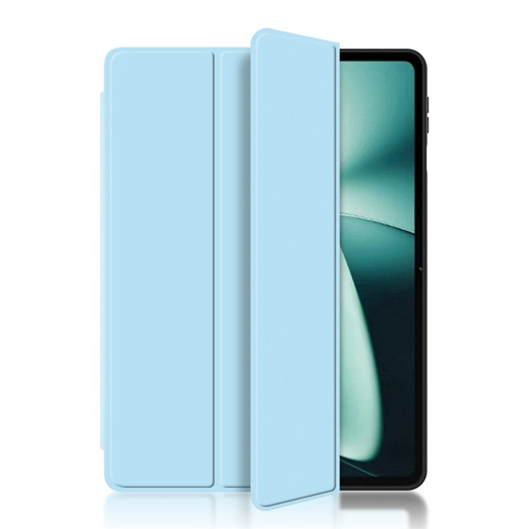 Tablet Case For OnePlus Pad Tri-fold Stand Drop-proof PU Leather Tablet Cover - Blue