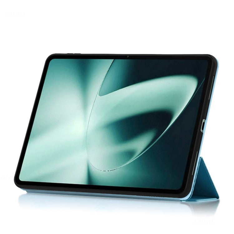 Tablet Case For OnePlus Pad Tri-fold Stand Drop-proof PU Leather Tablet Cover - Blue