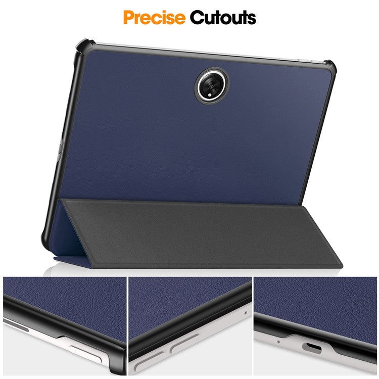 For OnePlus Pad Tri-fold Stand Tablet Case Auto Wake / Sleep Tablet Leather Cover - Blue