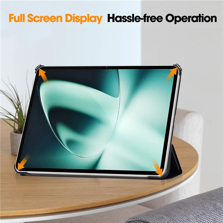 Pattern Printing Tablet Case for OnePlus Pad PU Leather Tri-fold Stand Anti-drop Tablet Cover - Don't Touch Me