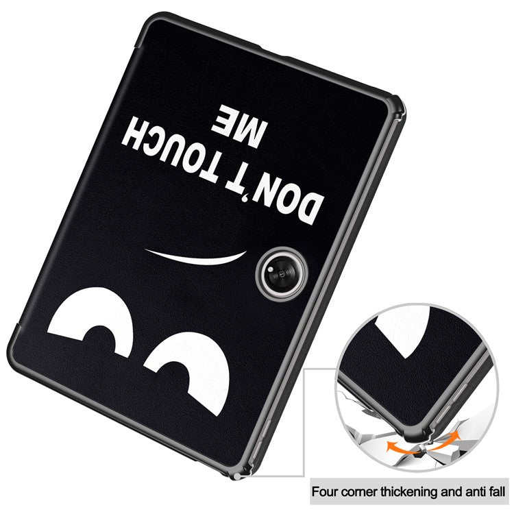 Pattern Printing Tablet Case for OnePlus Pad PU Leather Tri-fold Stand Anti-drop Tablet Cover - Don't Touch Me