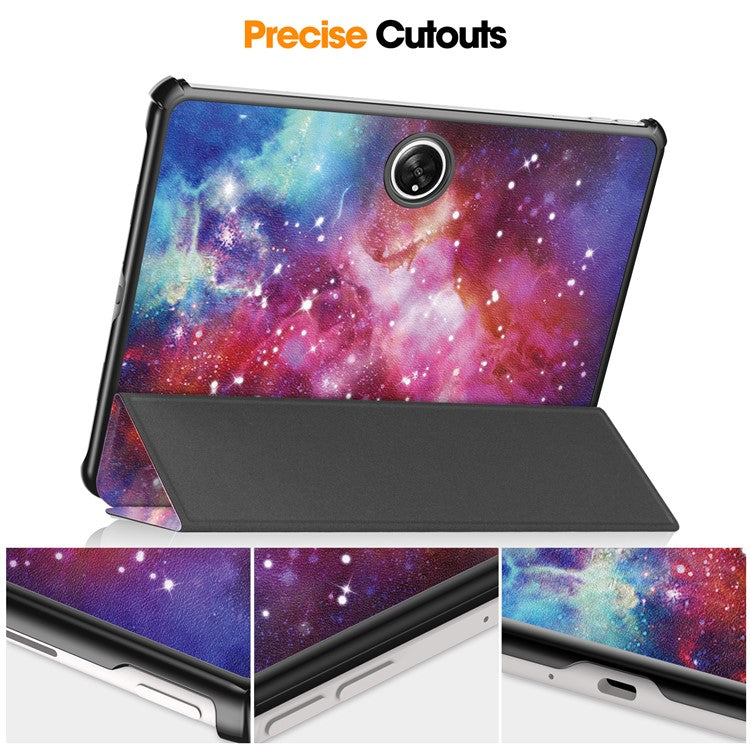 Pattern Printing Tablet Case for OnePlus Pad PU Leather Tri-fold Stand Anti-drop Tablet Cover - Starry Sky