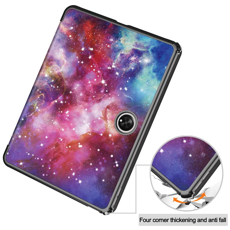 Pattern Printing Tablet Case for OnePlus Pad PU Leather Tri-fold Stand Anti-drop Tablet Cover - Starry Sky