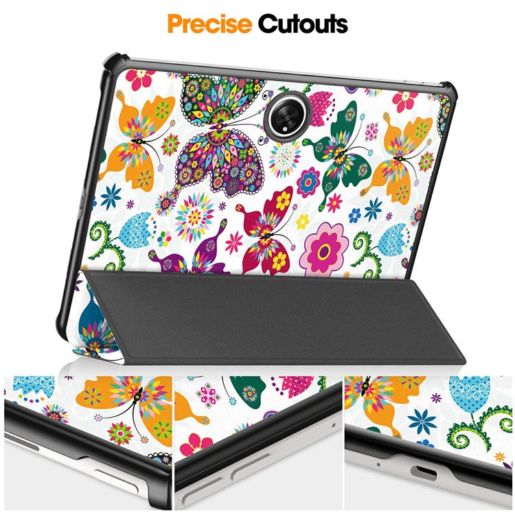 Pattern Printing Tablet Case for OnePlus Pad PU Leather Tri-fold Stand Anti-drop Tablet Cover - Colorful Butterflies