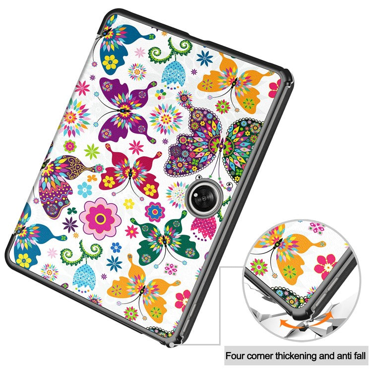 Pattern Printing Tablet Case for OnePlus Pad PU Leather Tri-fold Stand Anti-drop Tablet Cover - Colorful Butterflies