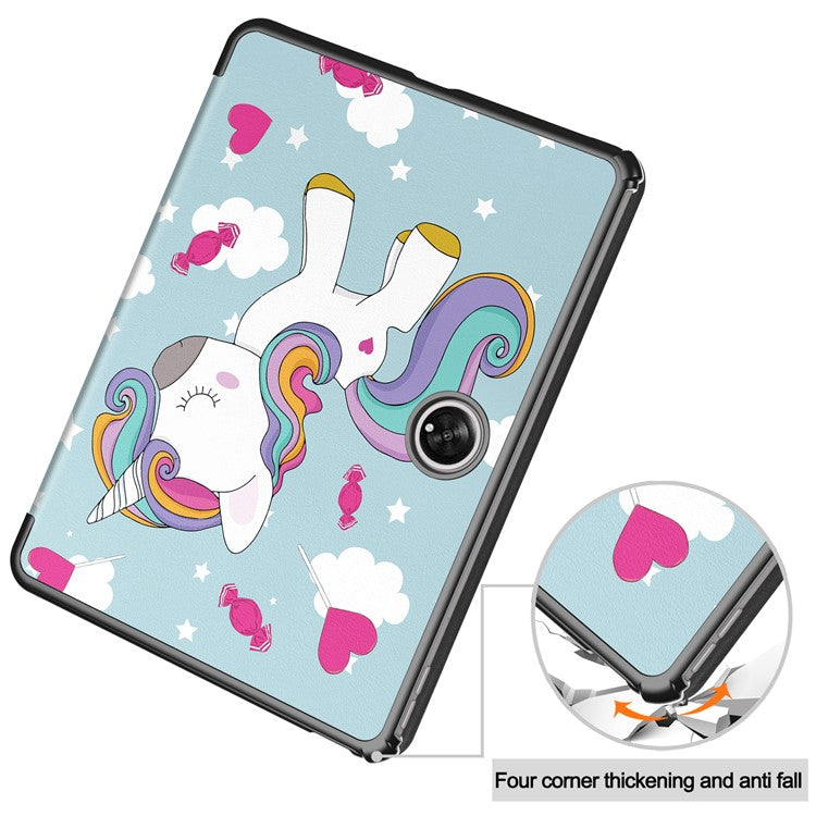 Pattern Printing Tablet Case for OnePlus Pad PU Leather Tri-fold Stand Anti-drop Tablet Cover - Horse