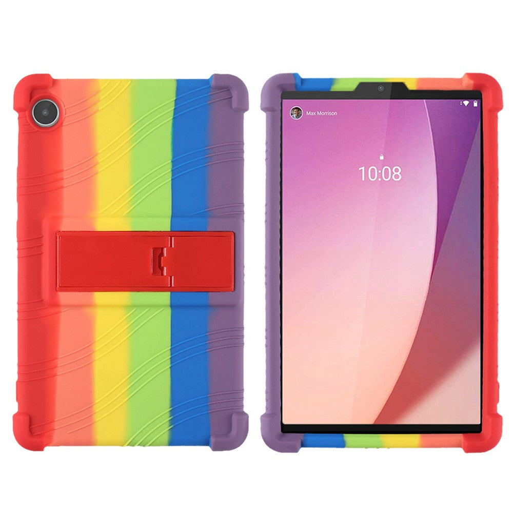 For Lenovo Tab M8 (4th Gen) 2024 TB-301XU / M8 (4th Gen) 2023 TB-300FU Silicone Case Kickstand Tablet Cover - Multi-Color