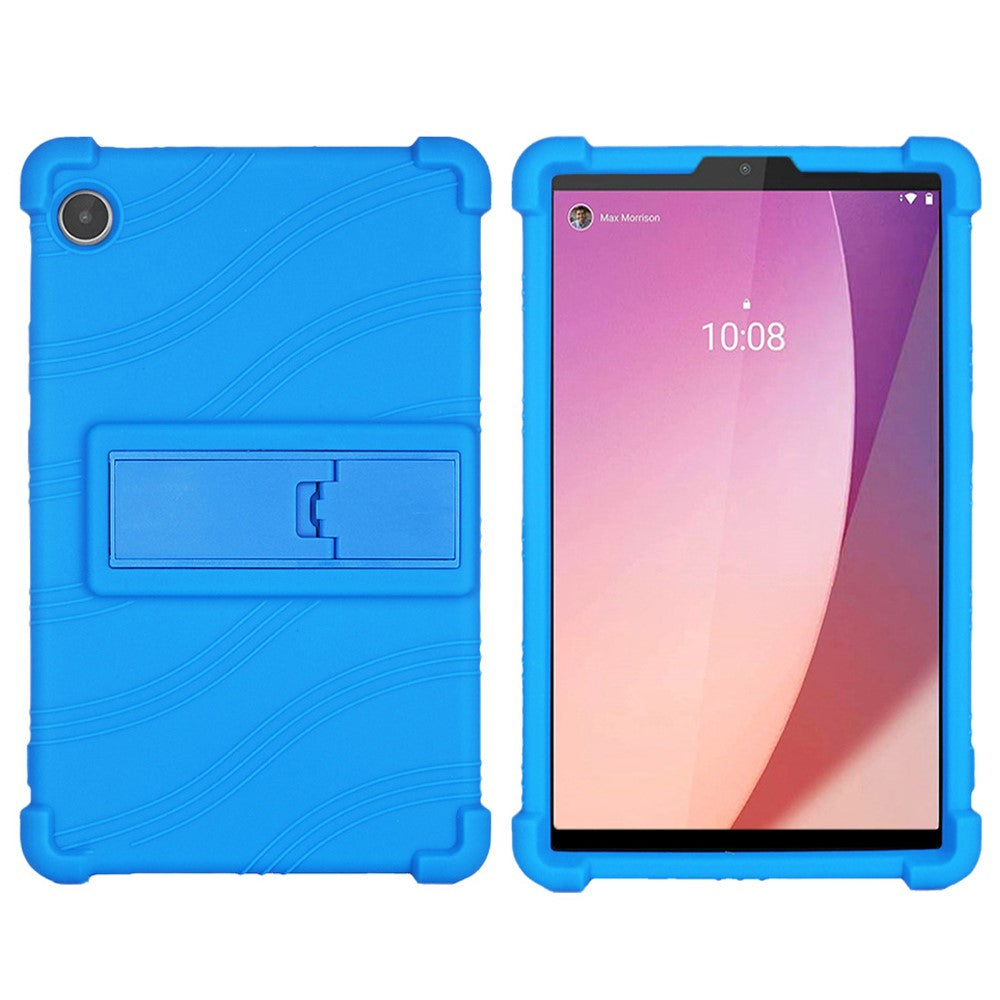 For Lenovo Tab M8 (4th Gen) 2024 TB-301XU / M8 (4th Gen) 2023 TB-300FU Silicone Case Kickstand Tablet Cover - Dark Blue