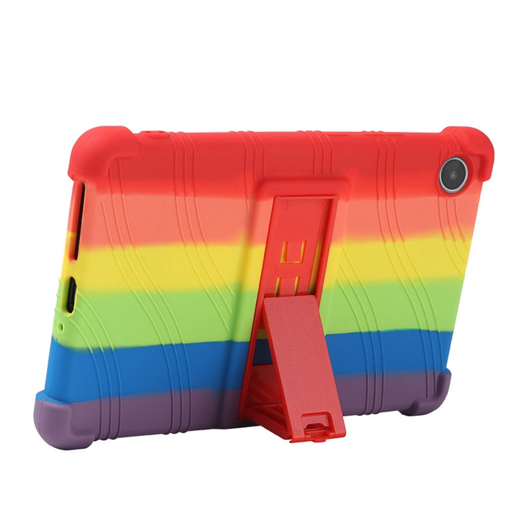 For Lenovo Tab M8 (4th Gen) 2024 TB-301XU / M8 (4th Gen) 2023 TB-300FU Silicone Case Kickstand Tablet Cover - Dark Blue