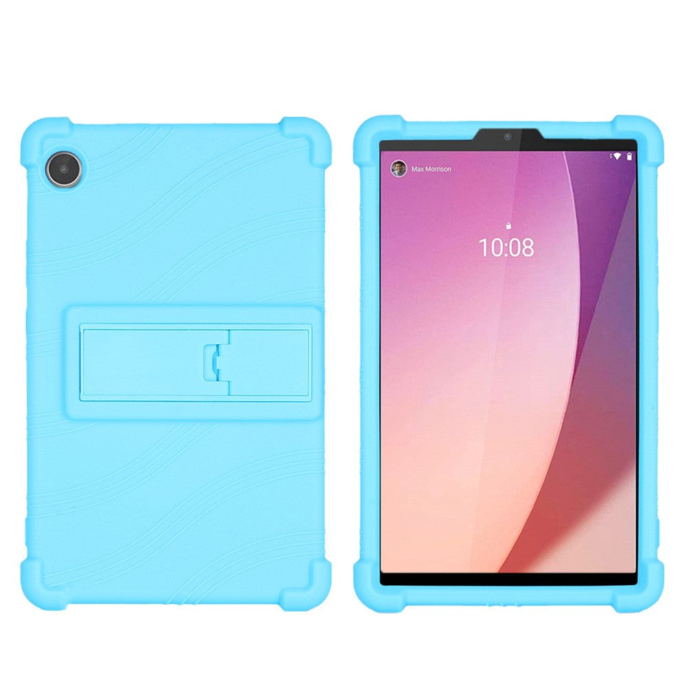 For Lenovo Tab M8 (4th Gen) 2024 TB-301XU / M8 (4th Gen) 2023 TB-300FU Silicone Case Kickstand Tablet Cover - Sky Blue