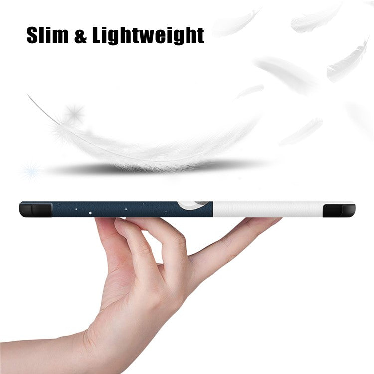 For OnePlus Pad / Oppo Pad 2 Tri-fold Stand Tablet Case Pattern Printing Tablet Leather Cover with Auto Wake / Sleep - Cat