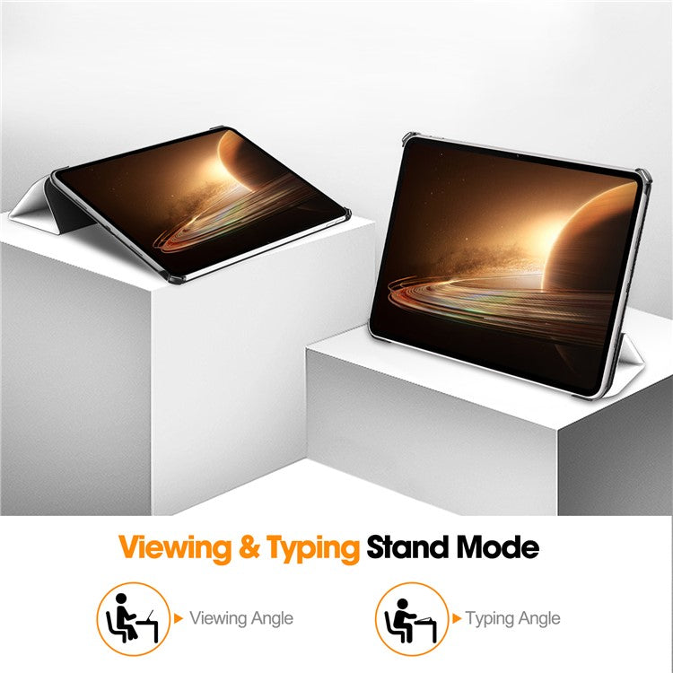 Trifold Stand Smart Case for Oppo Pad 2 , PU Leather Pattern Printing Folio Cover - Cat