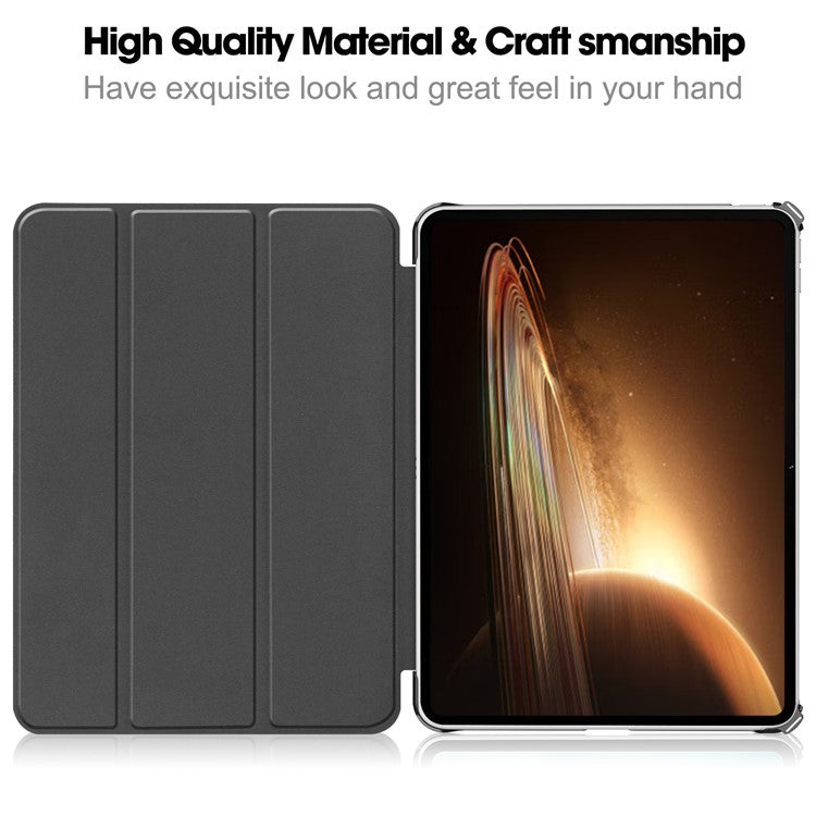 Trifold Stand Smart Case for Oppo Pad 2 , PU Leather Pattern Printing Folio Cover - Horse