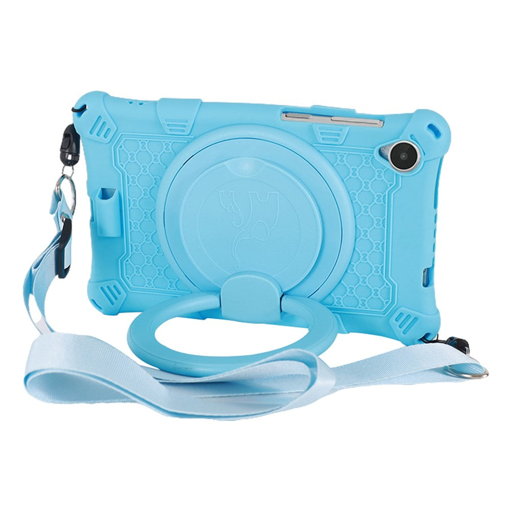 For Lenovo Tab M8 (4th Gen) 2024 TB-301XU / M8 (4th Gen) 2023 TB-300FU PC + Silicone Tablet Case Kickstand Cover - Blue