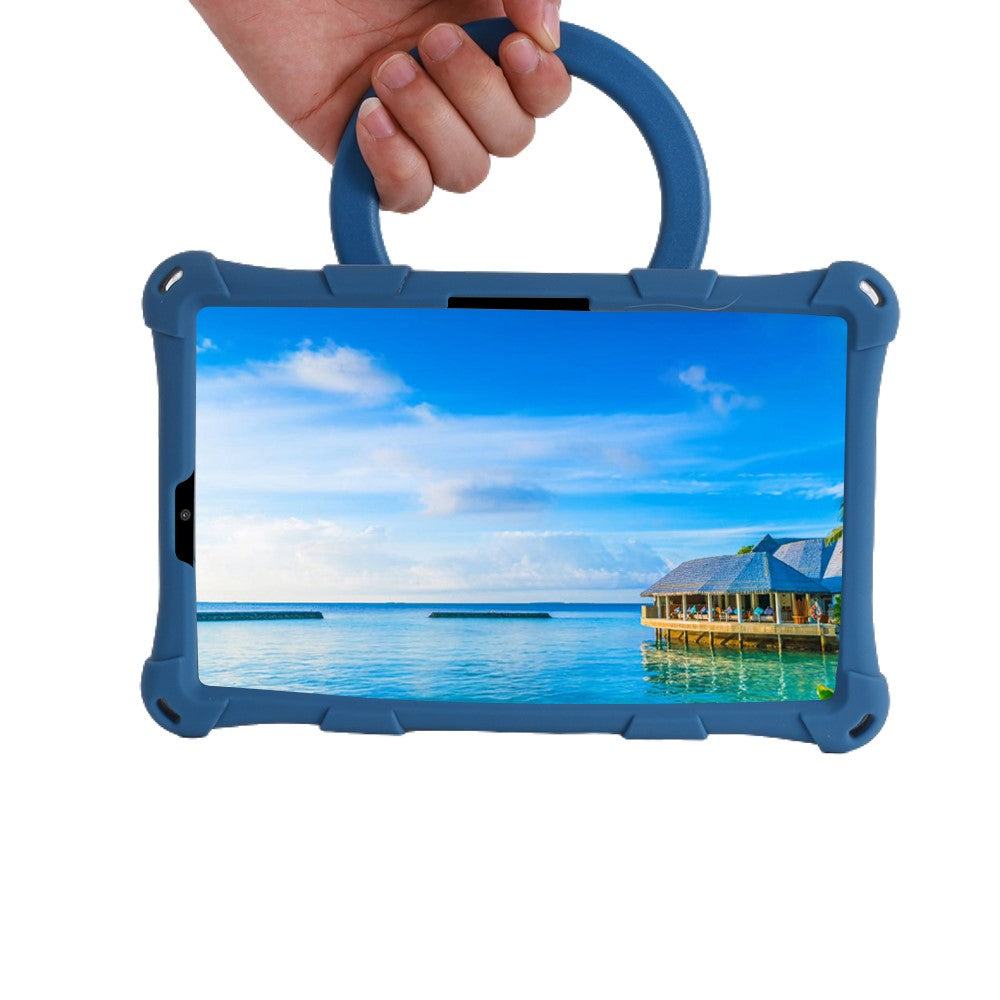 For Lenovo Tab M8 (4th Gen) 2024 TB-301XU / M8 (4th Gen) 2023 TB-300FU PC + Silicone Tablet Case Kickstand Cover - Dark Blue